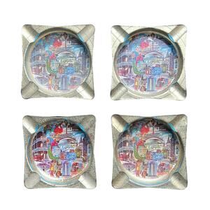 Vintage | Souvenir Brass New Orleans Louisiana Ashtrays Set of 4